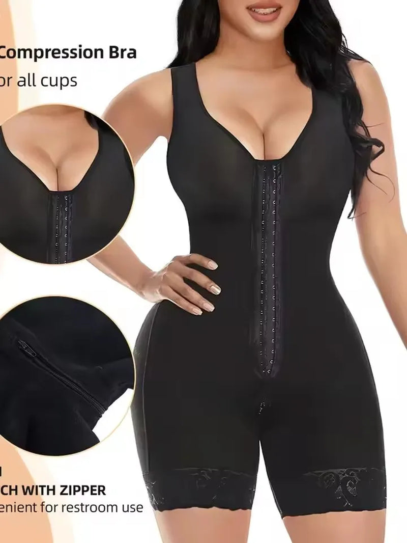 Fajas Colombian Shapewear for Women Post-Surgery BBL Girdle Waist Trainer Full Body Compression Flat Tummy Hourglass Shaper