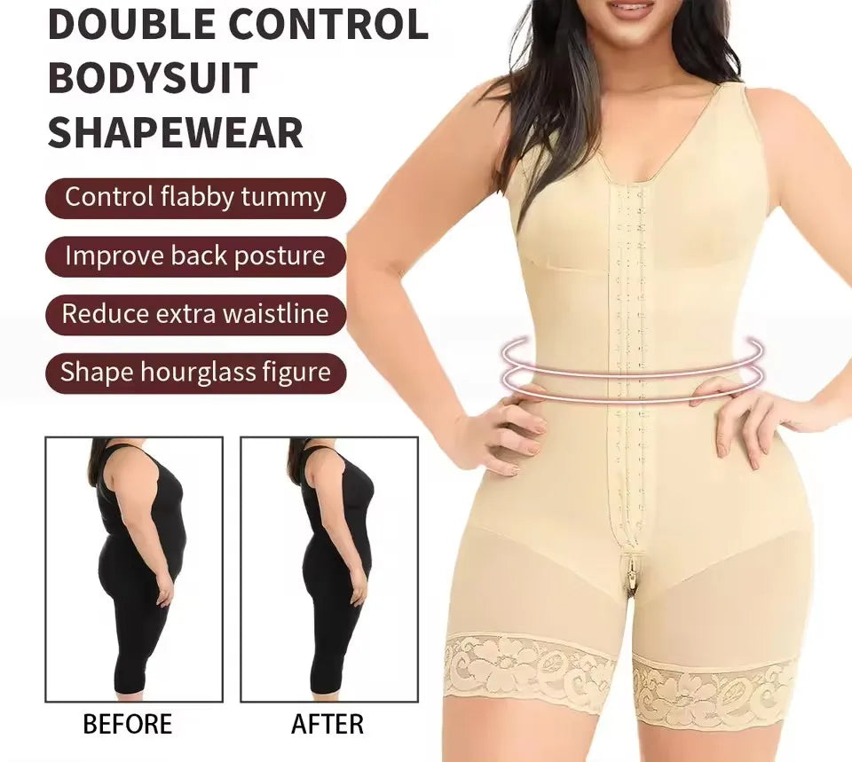 Fajas Colombian Shapewear for Women Post-Surgery BBL Girdle Waist Trainer Full Body Compression Flat Tummy Hourglass Shaper